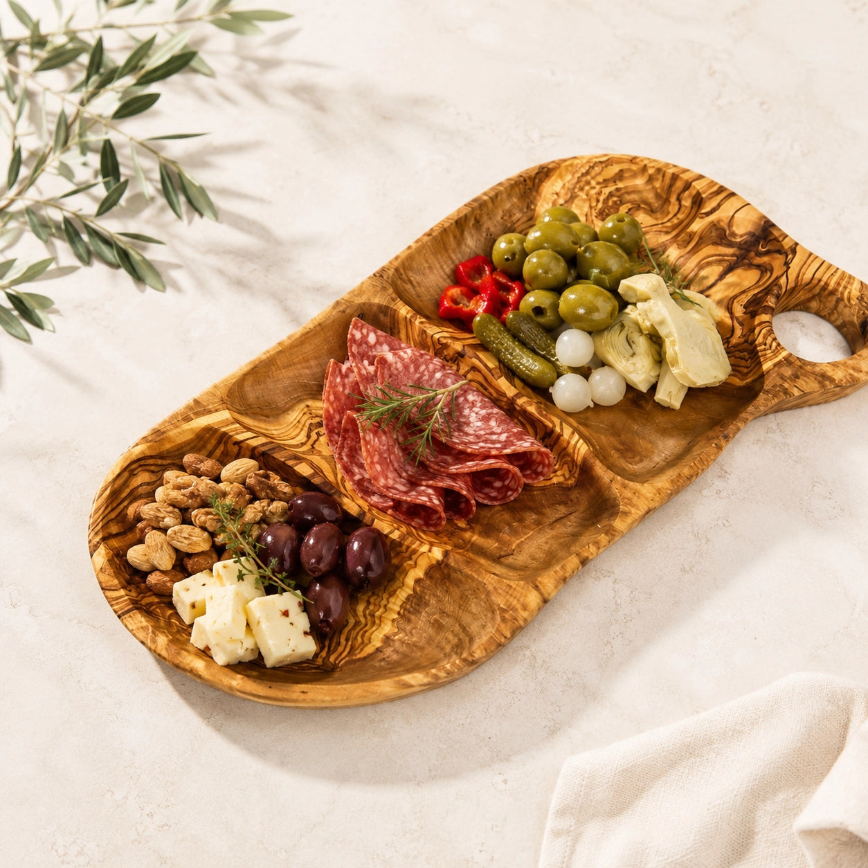 Olive Wood Appetizer Tray