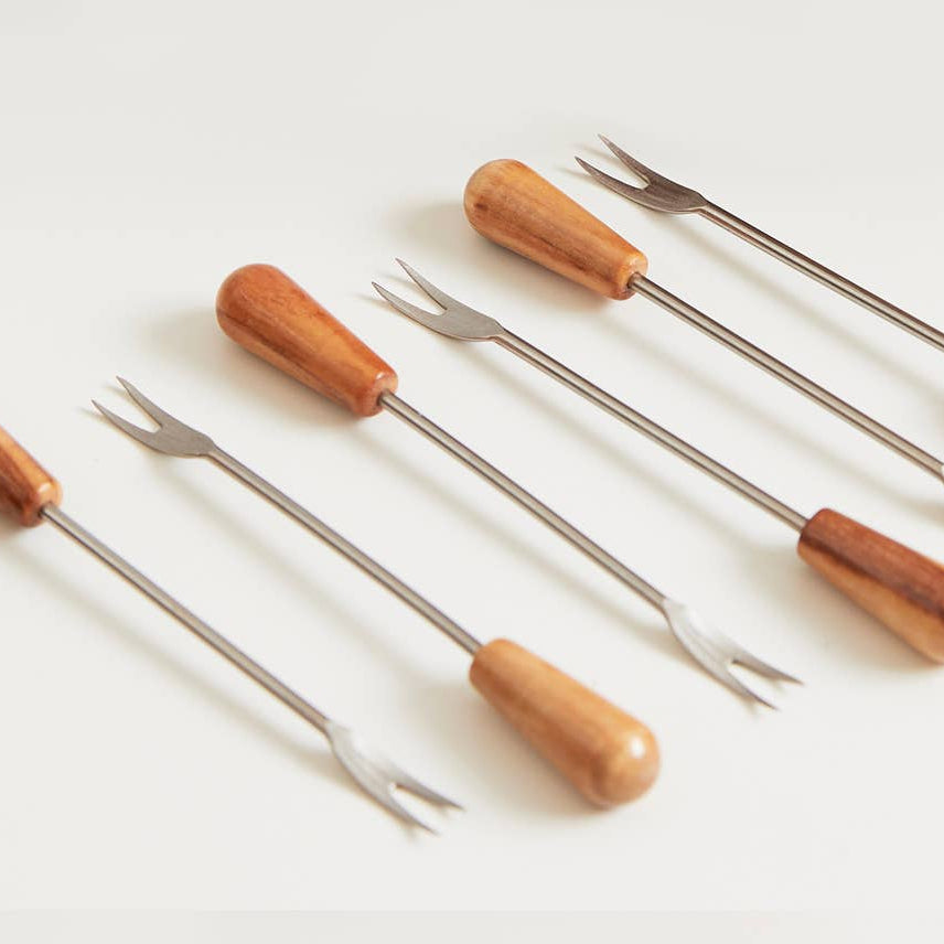 Italian Olivewood Aperitivo Forks - Set of 6 Forks