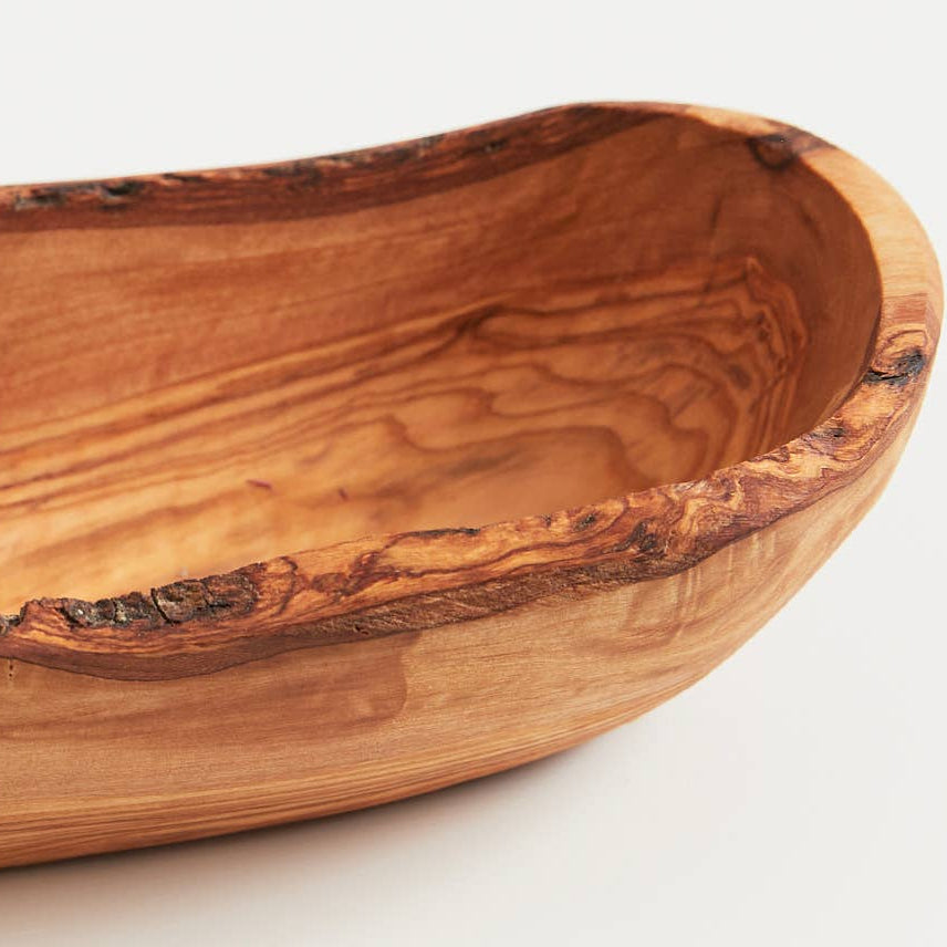 Italian Olivewood Boat Bowl - Live Edge